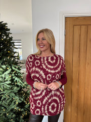 Wine Tie Dye Knit Skylar
