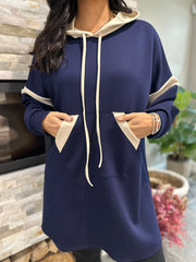 Navy Hooded Sweat Dress Jodie