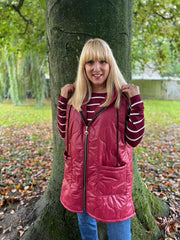 Red Quilted Gilet Bella