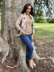 Mocha Open Collar Jumper Rhea