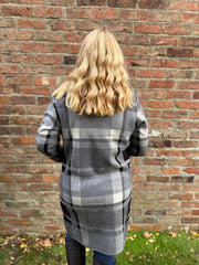 Grey Check Edge To Edge Cardigan Gemma
