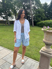 White Applique Zip Jacket Britney