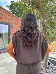 Chocolate Two Piece Trouser Set Sara