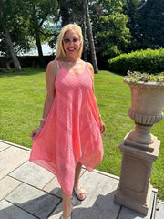 Coral Chevron Lace Dress Haven