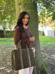 Khaki Sherpa Tote Bag