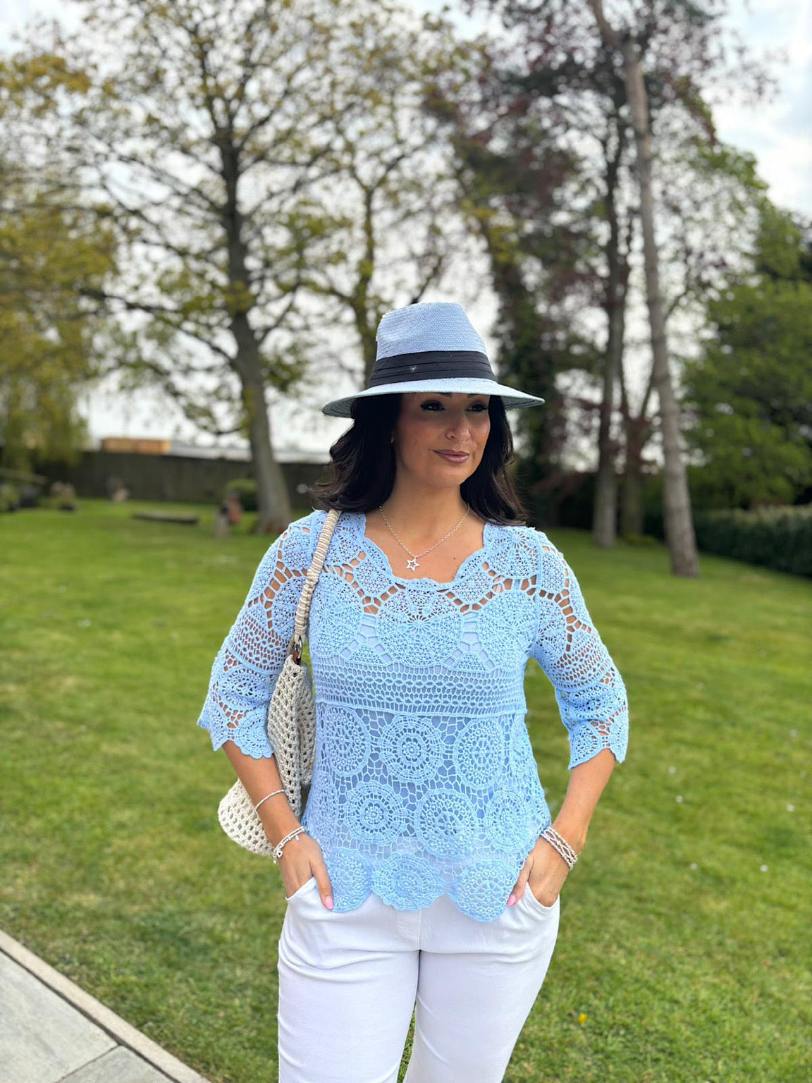 Blue Crochet Lace Two Piece Mariah – Tillett's