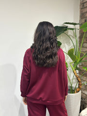 Wine Sequin Velour Trim Jacket Trixie