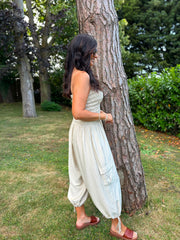 Stone Cargo Pocket Jumpsuit Verity