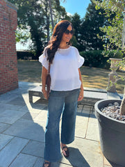 White Ruffle Top Maisie