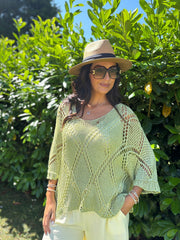 Lime Diamond Knit Raquel