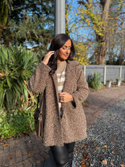 Chocolate Brushed Wool Coat Bridget