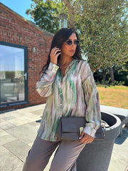 Green Brushed Print Shirt Rachel