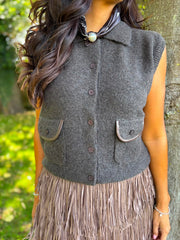Chocolate Knitted Waistcoat Priya