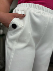 White Straight leg Comfort fit pull on Trousers