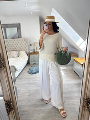 Stone Tie Detail Wrap Trousers