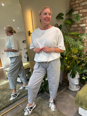 Winter White Drawstring Hem Top Judy