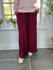 Wine Side Stripe Pull on Trousers Jenna