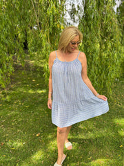 Denim Striped Sun Dress Danielle