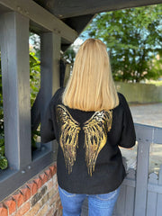 Black Gold Angel Wings Knit Florence