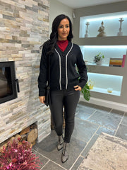 Black Embellished Trim Cardi Gina