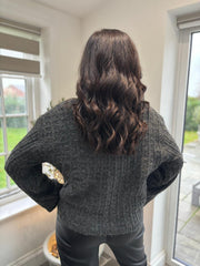 Charcoal Premium Embellished Cardigan Tina