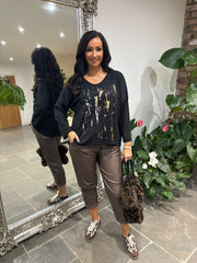 Black Metallic Lightweight Knit Bella