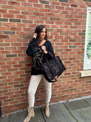 Black Flower Knit Alissa