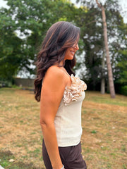 Stone Ruffle Trim Vest Martina