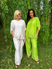 Lime Leopard Trim Co-Ord Theodora