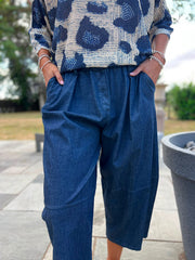 Dark Denim Barrel Leg Jeans