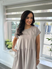 Mocha Smock T-Shirt Dress Hazel