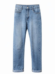 Light Denim Straight Leg Jeans