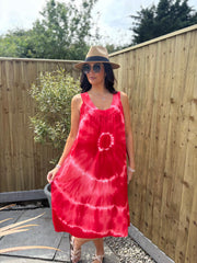 Red Tie Dye Dress Krystal