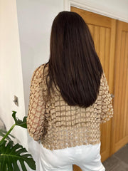 Gold Shimmer Flower Top Sarina