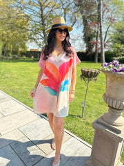 Pink Vibrant Floral Shimmer Dress Harriet
