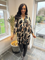 Black Patterned Tunic Gloria