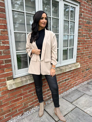 Stone Pinstripe Take You Anywhere Jacket