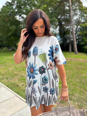 White Wildflower Knit Dress Delilah