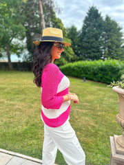 Lipstick Striped Knit Rita