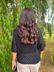 Black Chevron Knit Anabelle