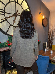 Mocha Shimmer Stripe Top Etta