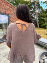 Mocha Bubble Cotton Top Kimberly