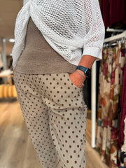 Mocha Polka Dot Trousers Marcia