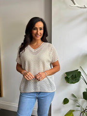 Gold Open Knit Top Karen
