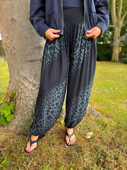 Black Ombre Leopard Hareem Trousers