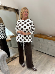 Chocolate Polka Dot Sweatshirt Rebecca