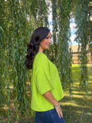 Lime Reverse Seam Round Neck Diana