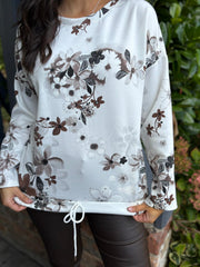 Chocolate Floral Sweat Top India