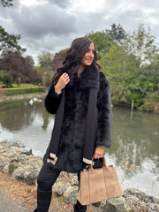 Black Faux Fur Coat