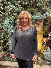 Silver Shimmer Brooch Top Peggy